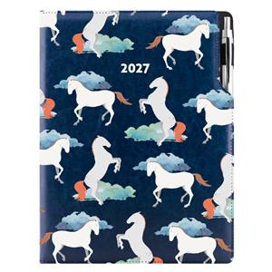 Diár DESIGN týždenný A4 2027 - modrá - Kone