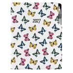 Diár DESIGN týždenný A4 2027 - Motýle farebné