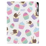 Diár DESIGN týždenný A4 2027 poľský - Cupcake
