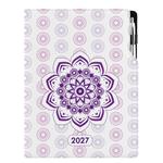 Diár DESIGN týždenný A4 2027 poľský - Mandala fialový