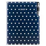 Diár DESIGN týždenný A4 2027 poľský - modrý - bodky