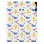 Diár DESIGN týždenný A4 2027 - Vtáky