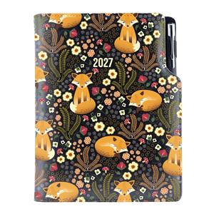 Diár DESIGN týždenný A5 2027 poľský - černý - Líška