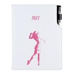 Diár DESIGN týždenný A5 2027 slovenský - biela - Golf žena