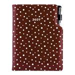 Diár DESIGN týždenný B5 2027 - hnedá - Bodky