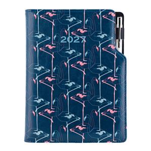 Diár DESIGN týždenný B5 2027 - modrá - Flamingo