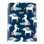 Diár DESIGN týždenný B5 2027 - modrá - Kone