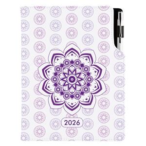 Diár DESIGN týždenný B6 2026 - Mandala fialová