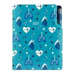 Diár DESIGN týždenný B6 2027 český - tyrkysová- Doktor - srdce