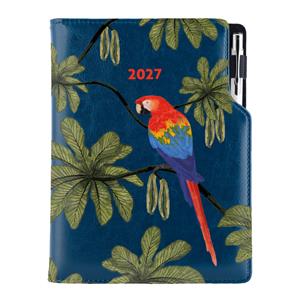Diár DESIGN týždenný B6 2027 - modrá - Papagáj