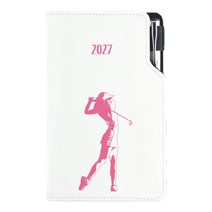 Diár DESIGN týždenný vreckový 2027 český - biela - Golf žena