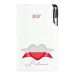 Diár DESIGN týždenný vreckový 2027 český - biela - Poľsko - vlajka