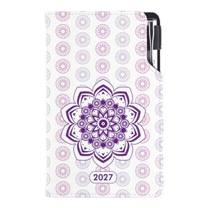 Diár DESIGN týždenný vreckový 2027 český - Mandala fialová
