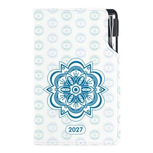 Diár DESIGN týždenný vreckový 2027 český - Mandala modrá