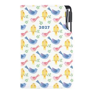 Diár DESIGN týždenný vreckový 2027 český - Vtáky