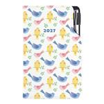 Diár DESIGN týždenný vreckový 2027 český - Vtáky