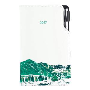 Diár DESIGN týždenný vreckový 2027 polský - biela - hory
