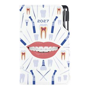 Diár DESIGN týždenný vreckový 2027 polský - biela - zubár