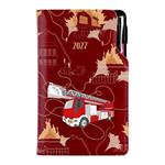 Diár DESIGN týždenný vreckový 2027 polský - bordová - Hasič