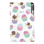 Diár DESIGN týždenný vreckový 2027 poľský - Cupcake