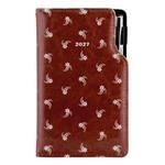 Diár DESIGN týždenný vreckový 2027 poľský - hnedá - biely kvet