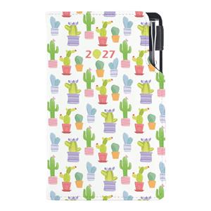 Diár DESIGN týždenný vreckový 2027 slovenský - Kaktus