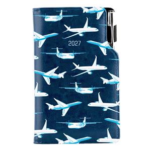 Diár DESIGN týždenný vreckový 2027 slovenský - modrá - lietadlá