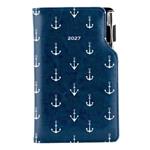 Diár DESIGN týždenný vreckový 2027 slovenský - modrá - Námorník - kotvy