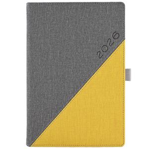 Diár DIEGO denný A5 2026 český - sivá/žltá