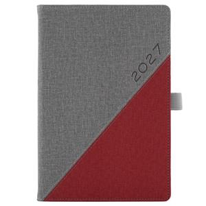 Diár DIEGO denný A5 2027 český - sivá/červená