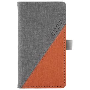Diár DIEGO týždenný vreckový 2027 český - sivá/oranžová