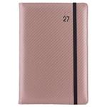 Diár ELASTIC denný B6 2027 - púdrová/čierna gumička