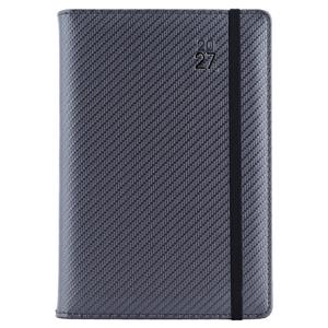 Diár ELASTIC týždenný A5 2027 český - grafit/čierna gumička