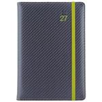 Diár ELASTIC týždenný A5 2027 český - grafit/zelená gumička