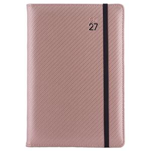 Diár ELASTIC týždenný A5 2027 slovenský - púdrová/čierna gumička