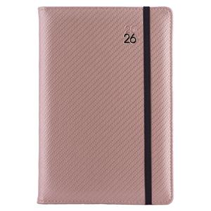 Diár ELASTIC týždenný B6 2026 - púdrová/čierna gumička
