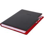 Diár GEP s perom denný A4 2026 - čierna/červené vnútro