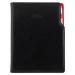Diár GEP s perom denný A4 2026 polský - čierna, červené vnútro