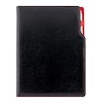 Diár GEP s perom denný A4 2027 - čierna/červené vnútro