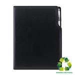 Diár GEP s perom denný A4 2027 polský - čierna/čierné vnútro - recyklovaná koženka