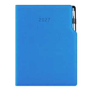 Diár GEP s perom denný A4 2027 polský - modrá pastelová