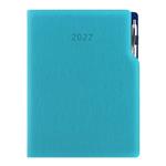 Diár GEP s perom denný A4 2027 polský - tyrkysová, modré vnútro
