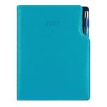 Diár GEP s perom denný A5 2027 český - tyrkysová/modré vnútro