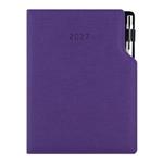 Diár GEP s perom denný B6 2027 - fialová