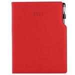 Diár GEP s perom týždenný A4 2025 polský - červená pastelová