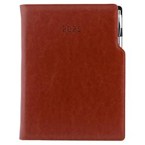 Diár GEP s perom týždenný A4 2025 polský - hnedá