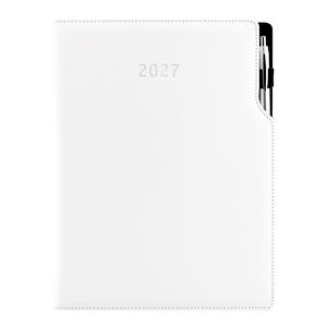 Diár GEP s perom týždenný A4 2027 - biela/ biele obšitie
