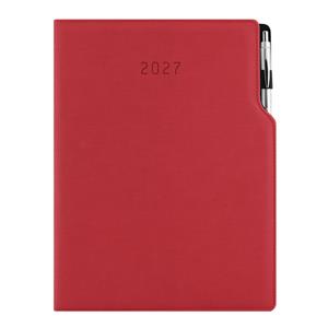 Diár GEP s perom týždenný A4 2027 - červená