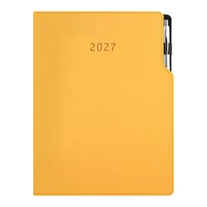Diár GEP s perom týždenný A4 2027 polský - horčicová