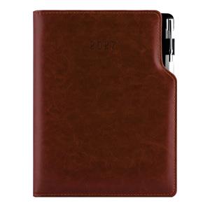 Diár GEP s perom týždenný A5 2027 polský - hnedá